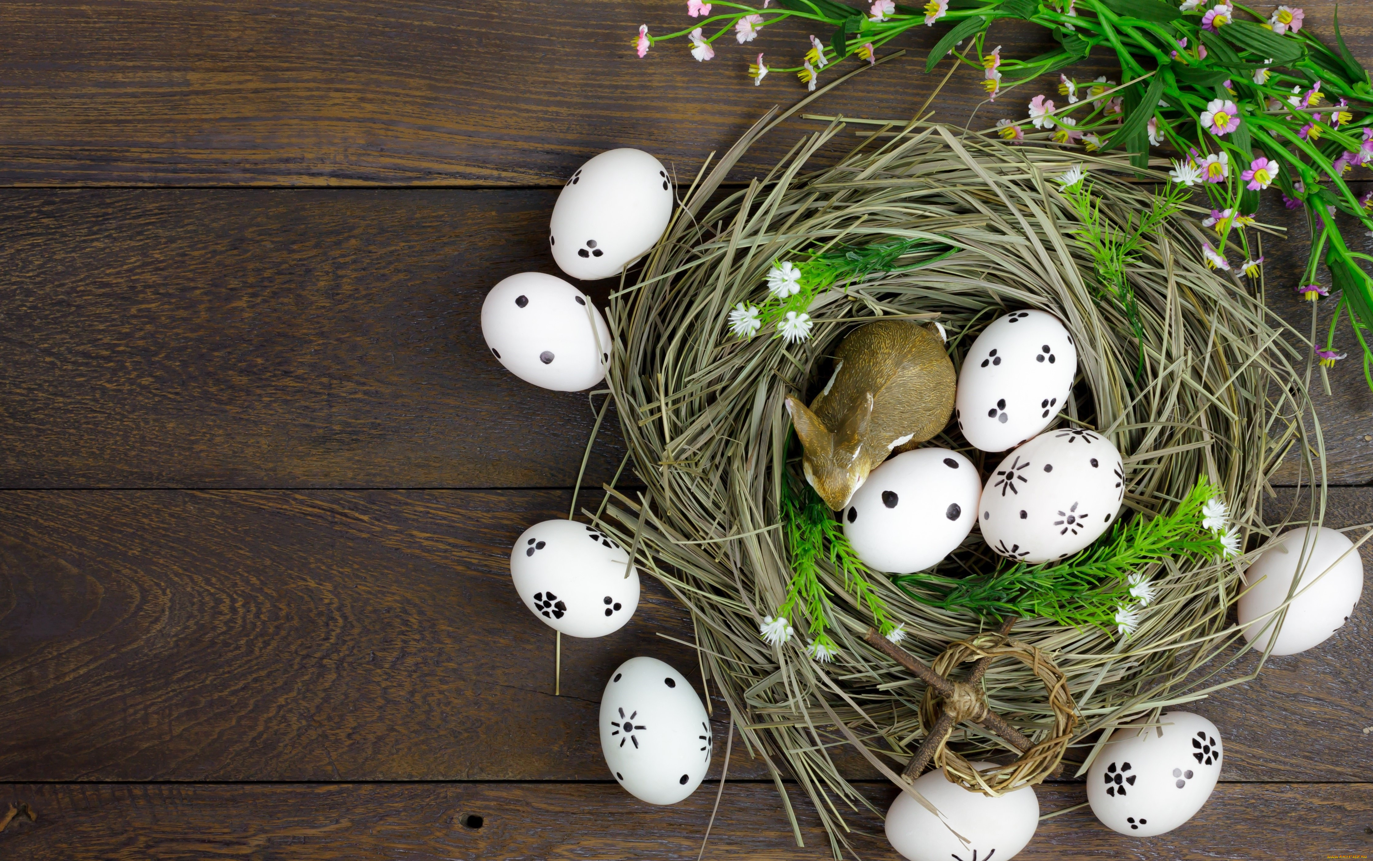 , , , , , wood, easter, decoration, flowers, eggs, , spring, happy